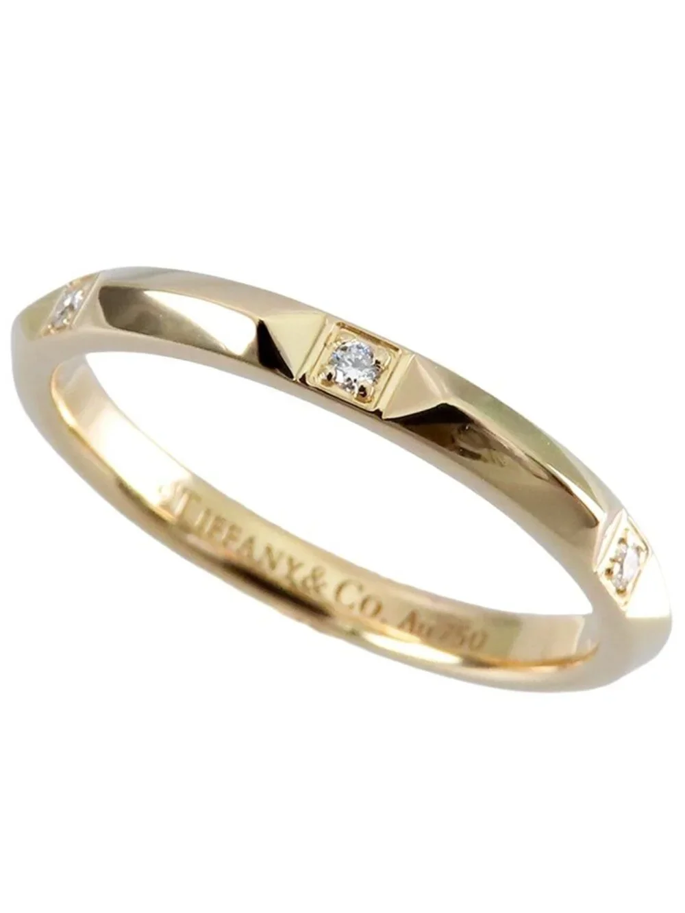 Tiffany & Co True Band Ring Yellow Gold 18K Diamond
